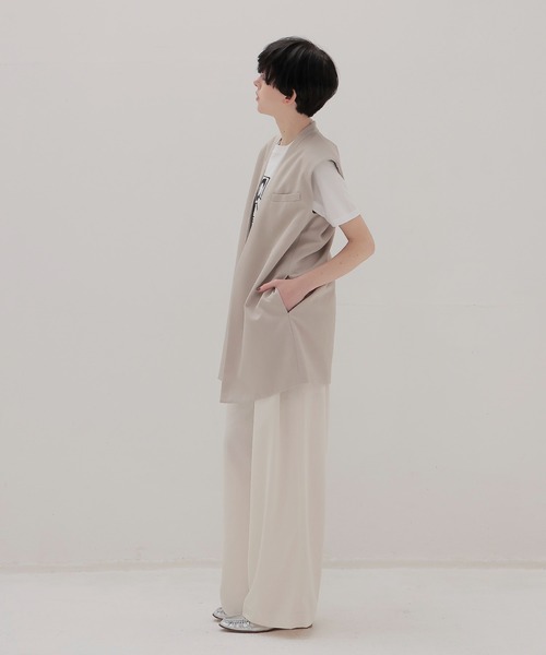 DRESSLAVE(ドレスレイブ)の「side slit asymmetry vest(サイドスリットアシンメトリーベスト)(ベスト・レディース・ブラック/ライトベージュ・38)」の22枚目の写真
