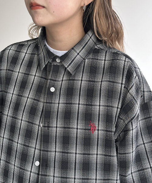 「CPCM」 長袖シャツ MEDIUM カーキ レディース U.S. POLO ASSN.】長袖シャツ | CPCM(シーピーシーエム
