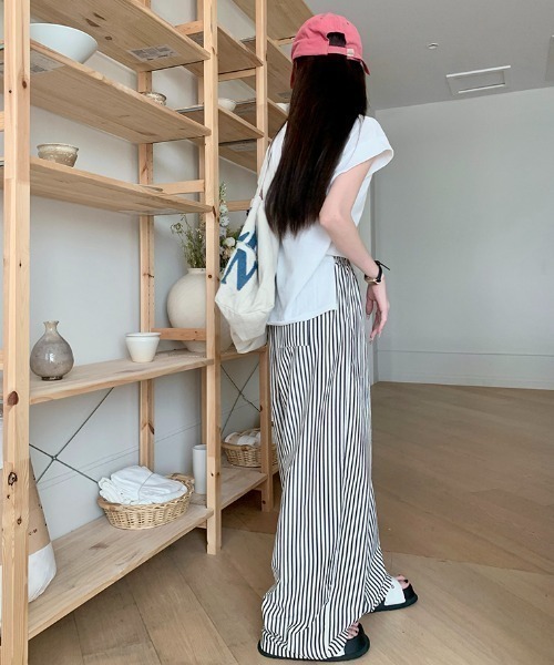 Enjoyエンジョイ ストライプ ストレッチ パンツ stripe slacks – YZ