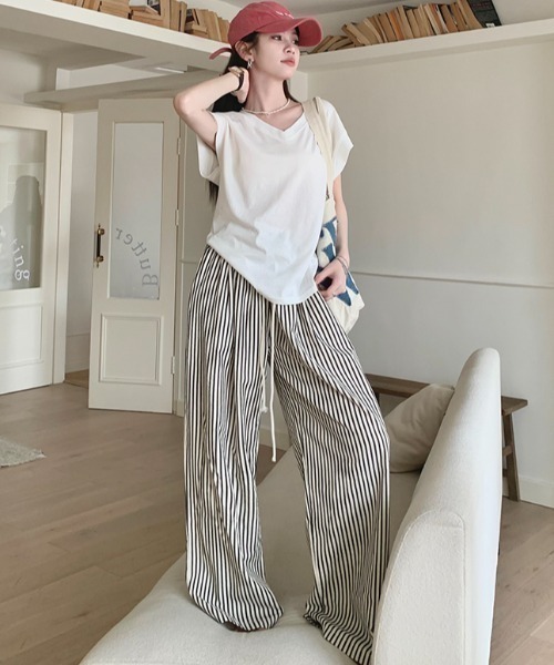 ロンハーマン別注 sz blockprints パンツ シックストライプ ドロー