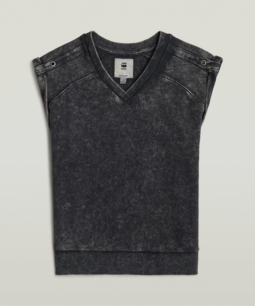 G-STAR(ジースター)の「WASHED SWEATER/ヴィンテージライクオーバーダイスリーブレススウェット(Tシャツ/カットソー・レディース・ブラック系その他/ブルー系その他・SMALL/X-SMALL/MEDIUM)」の7枚目の写真