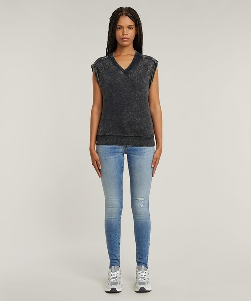 G-STAR(ジースター)の「WASHED SWEATER/ヴィンテージライクオーバーダイスリーブレススウェット(Tシャツ/カットソー・レディース・ブラック系その他/ブルー系その他・SMALL/X-SMALL/MEDIUM)」の5枚目の写真