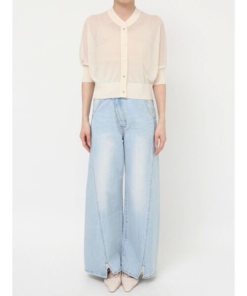 LAGUNAMOON（ラグナムーン）の「シアーニットカーディガン（カーディガン/ボレロ・レディース・ブラック/アイボリー/ブラウン・FREE）」の11枚目の写真