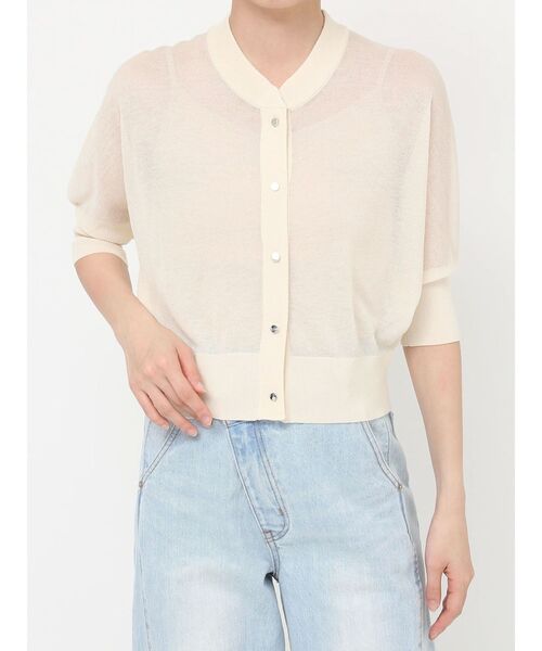 LAGUNAMOON（ラグナムーン）の「シアーニットカーディガン（カーディガン/ボレロ・レディース・ブラック/アイボリー/ブラウン・FREE）」の15枚目の写真