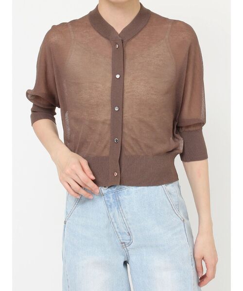 LAGUNAMOON（ラグナムーン）の「シアーニットカーディガン（カーディガン/ボレロ・レディース・ブラック/アイボリー/ブラウン・FREE）」の17枚目の写真