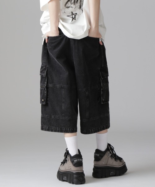 DANKE SCHON(ダンケシェーン)の「DankeSchon/ダンケシェーン/CHEMIBLEACH DENIMCARGO S(デニムパンツ・レディース・ブラック/グレー・L/M)」の5枚目の写真