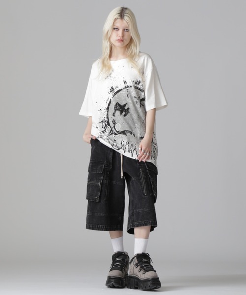 DANKE SCHON(ダンケシェーン)の「DankeSchon/ダンケシェーン/CHEMIBLEACH DENIMCARGO S(デニムパンツ・レディース・ブラック/グレー・L/M)」の9枚目の写真