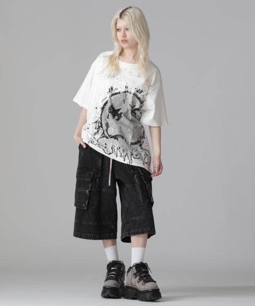 DANKE SCHON(ダンケシェーン)の「DankeSchon/ダンケシェーン/CHEMIBLEACH DENIMCARGO S(デニムパンツ・レディース・ブラック/グレー・L/M)」の10枚目の写真