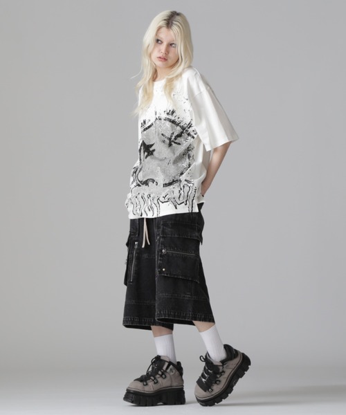DANKE SCHON(ダンケシェーン)の「DankeSchon/ダンケシェーン/CHEMIBLEACH DENIMCARGO S(デニムパンツ・レディース・ブラック/グレー・L/M)」の11枚目の写真