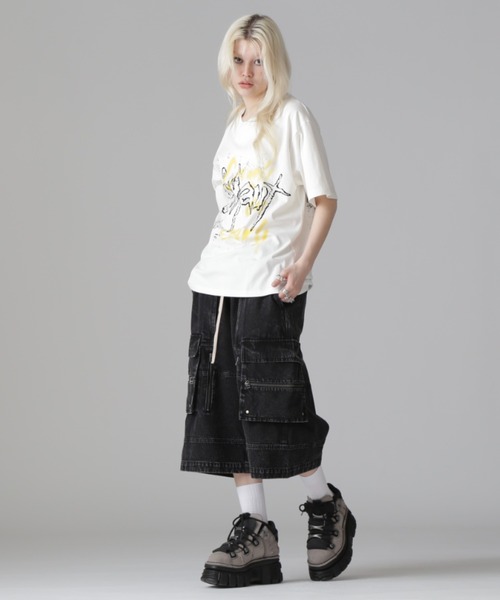 DANKE SCHON(ダンケシェーン)の「DankeSchon/ダンケシェーン/CHEMIBLEACH DENIMCARGO S(デニムパンツ・レディース・ブラック/グレー・L/M)」の17枚目の写真