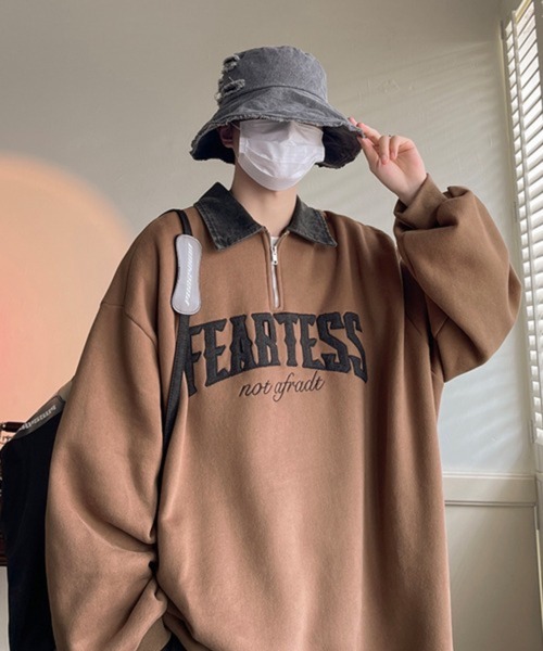 CERCA(チェルカ)の「【NOWLE】カレッジロゴ ハーフジップ ポロネック スウェット(スウェット・メンズ・ブラック/ブラウン/グレー・X-LARGE/MEDIUM/LARGE)」の19枚目の写真