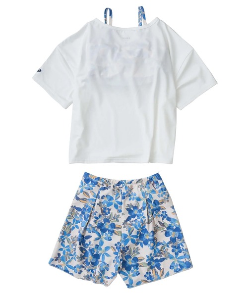 ROXY（ロキシー）の「MINI ARTSY FLORAL/ロキシーキッズラッシュTシャツ付き水着3点セット（水着・キッズ・ホワイト/ピンク・120/130/150/100/110）」の3枚目の写真