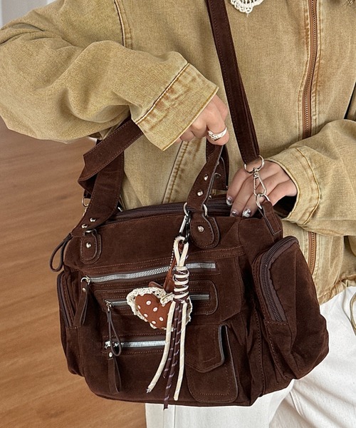 セール】2wayレザーテイストポケットデザインショルダーバッグ