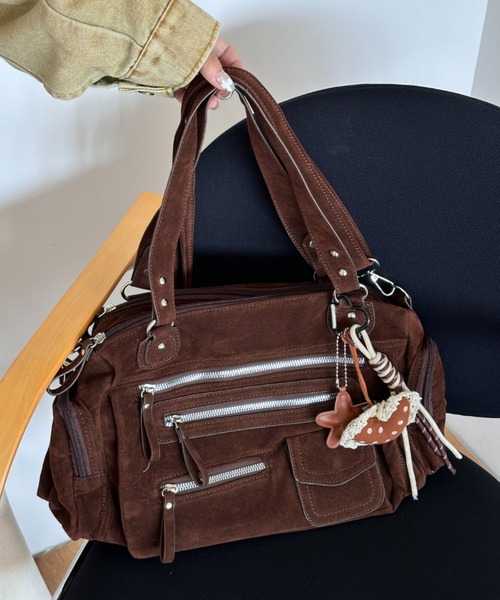 セール】2wayレザーテイストポケットデザインショルダーバッグ