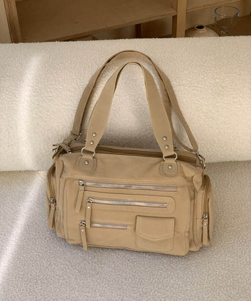 セール】2wayレザーテイストポケットデザインショルダーバッグ