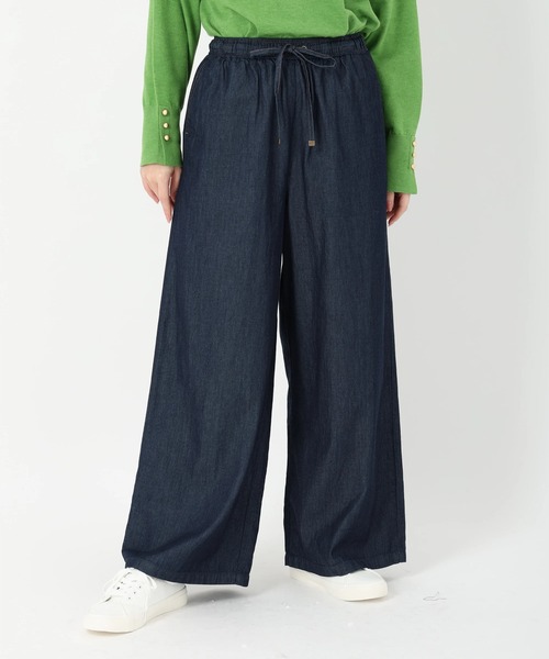 STRAWBERRY-FIELDS（ストロベリーフィールズ）の「ライトデニムイージーパンツ（デニムパンツ・レディース・インディゴブルー・2/3）」の4枚目の写真
