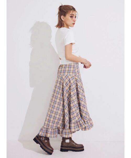 EVRIS（エヴリス）の「ランダムチェックアシンメトリースカート（スカート・レディース・グレー/ベージュ・SMALL/MEDIUM）」の22枚目の写真