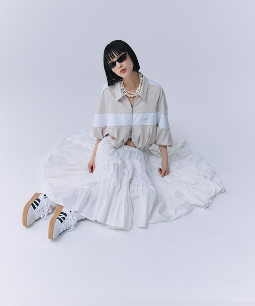 ASAHI　【美品】イレーヴアイボリーブルゾン セール】スイッチングバイカラーブルゾン（ブルゾン）｜EIMY