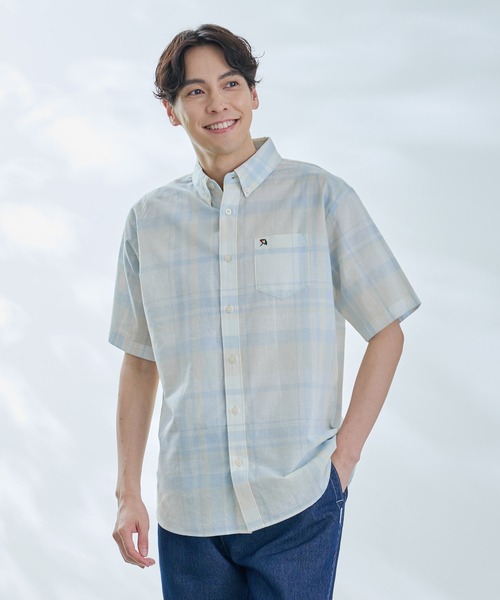 Arnold Palmer（アーノルドパーマー）の「マドラスチェック 半袖 シャツ（シャツ/ブラウス・メンズ・イエロー/ベージュ/ブルー/ワイン・M/LL/L）」の3枚目の写真