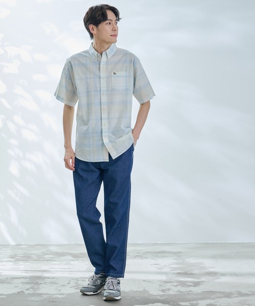 Arnold Palmer（アーノルドパーマー）の「マドラスチェック 半袖 シャツ（シャツ/ブラウス・メンズ・イエロー/ベージュ/ブルー/ワイン・M/LL/L）」の9枚目の写真