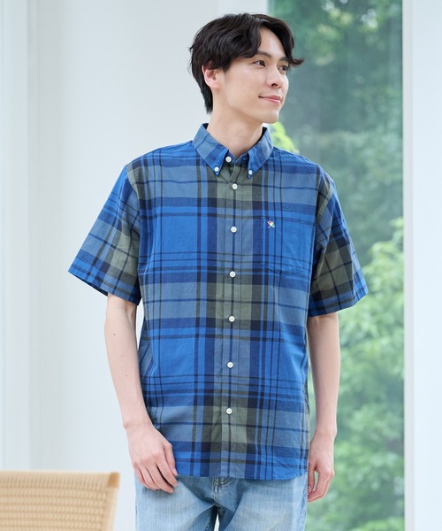 【驚きの値段で】 セール】マドラスチェック 半袖 シャツ（シャツ/ブラウス トップス