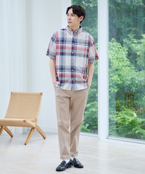 Arnold Palmer（アーノルドパーマー）の「マドラスチェック 半袖 シャツ（シャツ/ブラウス・メンズ・イエロー/ベージュ/ブルー/ワイン・M/LL/L）」の6枚目の写真