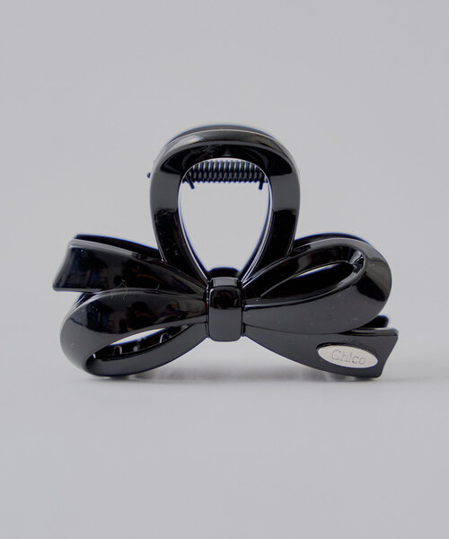 Chico（チコ）の「プレート付きリボンヘアクリップ（バレッタ/ヘアクリップ・レディース・ブラック/ホワイト/ピンク・FREE）」の5枚目の写真