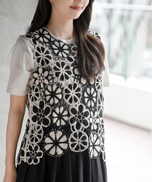 rps | 配色レースベスト(ベスト)