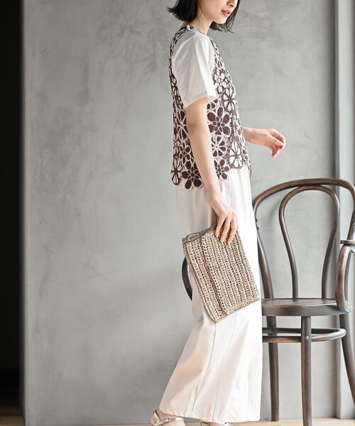 rps（アールピーエス）の「配色レースベスト（ベスト・レディース・ブラック/ネイビー/ブラウン・フリー）」の7枚目の写真