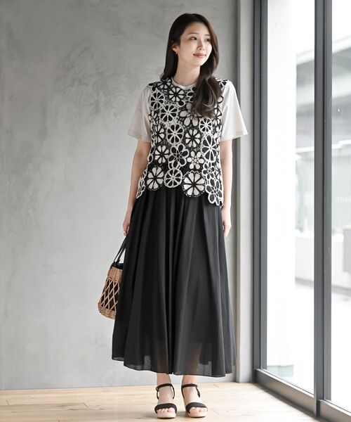 rps（アールピーエス）の「配色レースベスト（ベスト・レディース・ブラック/ネイビー/ブラウン・フリー）」の20枚目の写真