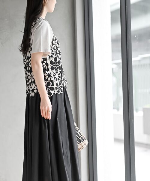 rps（アールピーエス）の「配色レースベスト（ベスト・レディース・ブラック/ネイビー/ブラウン・フリー）」の21枚目の写真