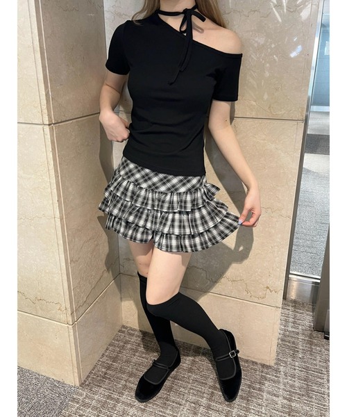 PHILLY（フィリー）の「【PHILLY】チョーカーセットデザインワンショルT（Tシャツ/カットソー・レディース・ブラック/ピンク/ホワイト・FREE）」の17枚目の写真