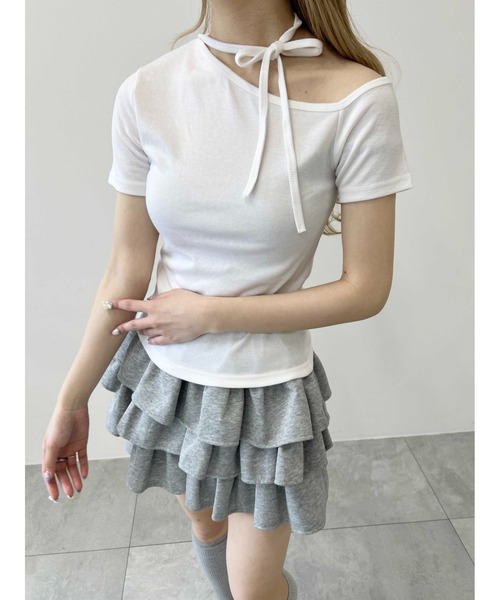 PHILLY（フィリー）の「【PHILLY】チョーカーセットデザインワンショルT（Tシャツ/カットソー・レディース・ブラック/ピンク/ホワイト・FREE）」の5枚目の写真