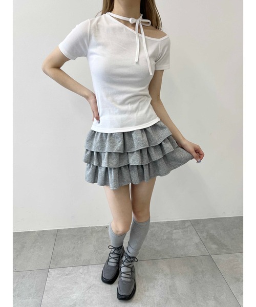 PHILLY（フィリー）の「【PHILLY】チョーカーセットデザインワンショルT（Tシャツ/カットソー・レディース・ブラック/ピンク/ホワイト・FREE）」の10枚目の写真