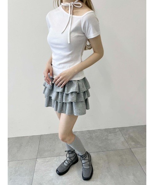 PHILLY（フィリー）の「【PHILLY】チョーカーセットデザインワンショルT（Tシャツ/カットソー・レディース・ブラック/ピンク/ホワイト・FREE）」の11枚目の写真