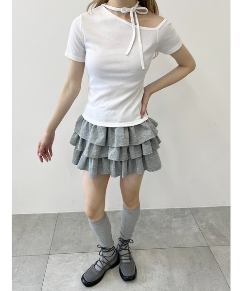 PHILLY（フィリー）の「【PHILLY】チョーカーセットデザインワンショルT（Tシャツ/カットソー・レディース・ブラック/ピンク/ホワイト・FREE）」の12枚目の写真