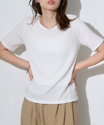 光沢凸凹 半袖トップス/ショートスリーブトップス