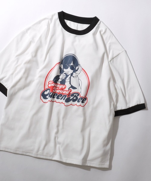 SITRY(シトリー)の「Raglan Sleeve & Ringer Print T-shirt/オーバーサイズ ヴィンテージライク ラグランスリーブ リンガーTシャツ 半袖Tシャツ レディース メンズ(Tシャツ/カットソー・メンズ・ホワイト系その他3/ブラック/ホワイト/レッド系その他4/レッド系その他7/レッド系その他6/ホワイト系その他6/ホワイト系その他5/グリーン系その他2/ホワイト系その他7/レッド系その他3/レッド系その他2/レッド系その他5/レッド/ネイビー/ホワイト系その他/グリーン/グリーン系その他/グレー系その他/レッド系その他/ブルー系その他/ホワイト系その他2/チャコール/ホワイト系その他4・L/M/XL)」の8枚目の写真