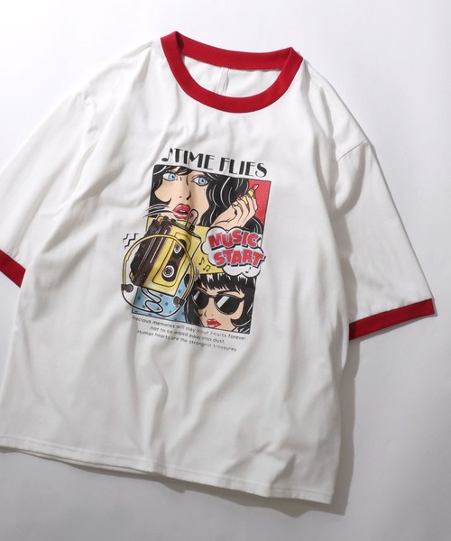 SITRY(シトリー)の「Raglan Sleeve & Ringer Print T-shirt/オーバーサイズ ヴィンテージライク ラグランスリーブ リンガーTシャツ 半袖Tシャツ レディース メンズ(Tシャツ/カットソー・メンズ・ホワイト系その他3/ブラック/ホワイト/レッド系その他4/レッド系その他7/レッド系その他6/ホワイト系その他6/ホワイト系その他5/グリーン系その他2/ホワイト系その他7/レッド系その他3/レッド系その他2/レッド系その他5/レッド/ネイビー/ホワイト系その他/グリーン/グリーン系その他/グレー系その他/レッド系その他/ブルー系その他/ホワイト系その他2/チャコール/ホワイト系その他4・L/M/XL)」の19枚目の写真