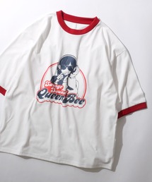 白赤ラグランスリーブカットソー 2点セット ラグランTシャツ」に該当するレッド/赤色系のファッション通販