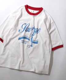 白赤ラグランスリーブカットソー　2点セット ラグランTシャツ」に該当するレッド/赤色系のファッション通販