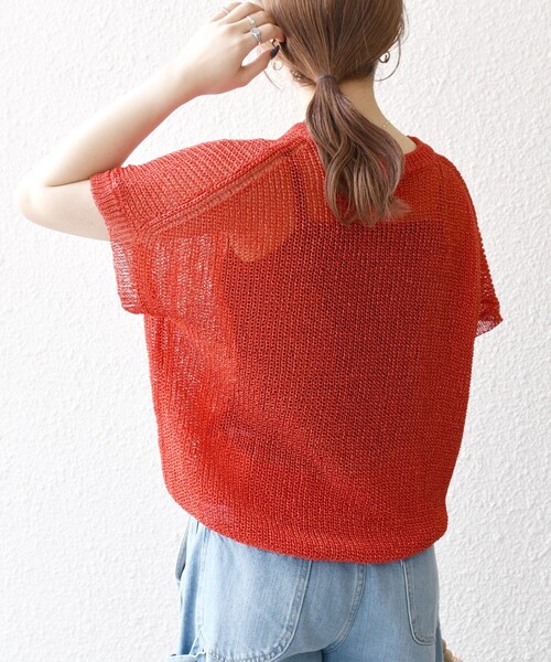 SHIPS for women / シップスウィメン SHIPS any:〈手洗い可能〉ギマ  ワイド フレンチ シアー ニット プルオーバー SHIPS any:〈手洗い可能〉ギマ ワイド フレンチ シアー ニット