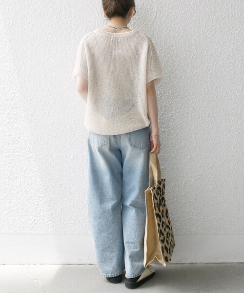 SHIPS any:〈手洗い可能〉ギマ ワイド フレンチ シアー ニット