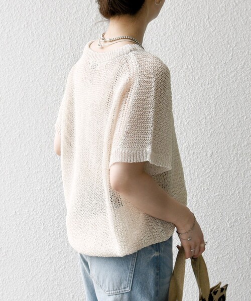 SHIPS any:〈手洗い可能〉ギマ ワイド フレンチ シアー ニット プル