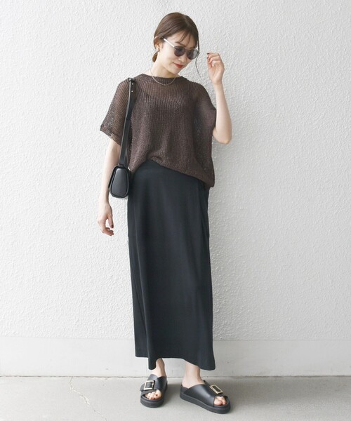 SHIPS for women / シップスウィメン SHIPS any:〈手洗い可能〉ギマ  ワイド フレンチ シアー ニット プルオーバー SHIPS any:〈手洗い可能〉ギマ ワイド フレンチ シアー ニット