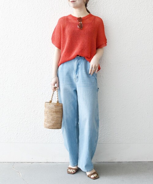 SHIPS any ギマ ワイド フレンチ シアー ニット プルオーバー SHIPS any:〈手洗い可能〉ギマ ワイド フレンチ シアー ニット