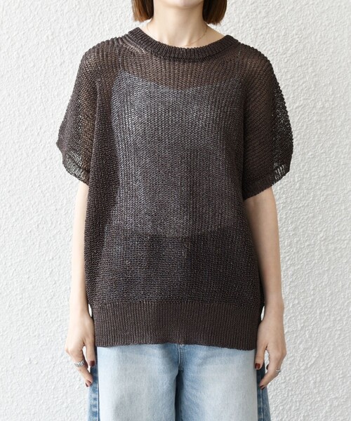 SHIPS any ギマ ワイド フレンチ シアー ニット プルオーバー SHIPS any:〈手洗い可能〉ギマ ワイド フレンチ シアー ニット プル