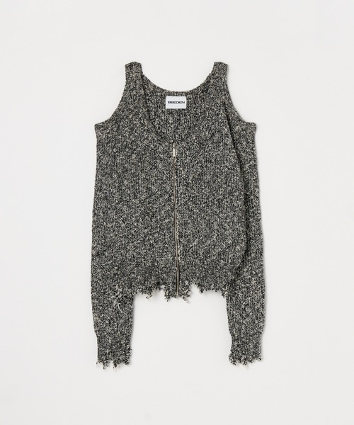 BEEDEN(ビーデン)の「MIX YARN HOLE DESIGN TOPS(Tシャツ/カットソー・レディース・レッド/ブラック・FREE)」の6枚目の写真