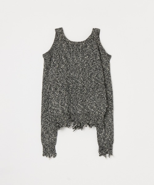 BEEDEN(ビーデン)の「MIX YARN HOLE DESIGN TOPS(Tシャツ/カットソー・レディース・レッド/ブラック・FREE)」の11枚目の写真