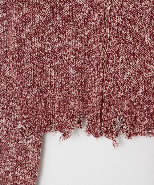 BEEDEN(ビーデン)の「MIX YARN HOLE DESIGN TOPS(Tシャツ/カットソー・レディース・レッド/ブラック・FREE)」の22枚目の写真